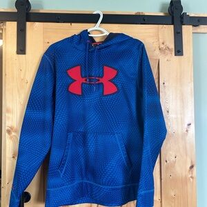 Under Armour Royal Blue Hoodie with Red Logo